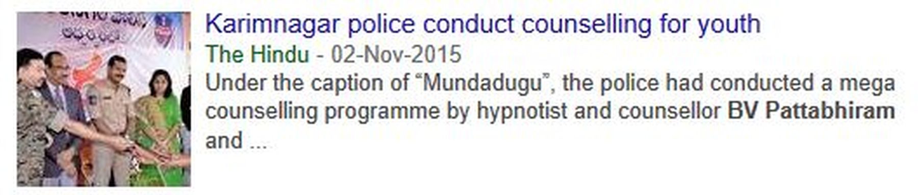 2015-11-03 - Karimnagar police conduct counselling for youth - The Hindu